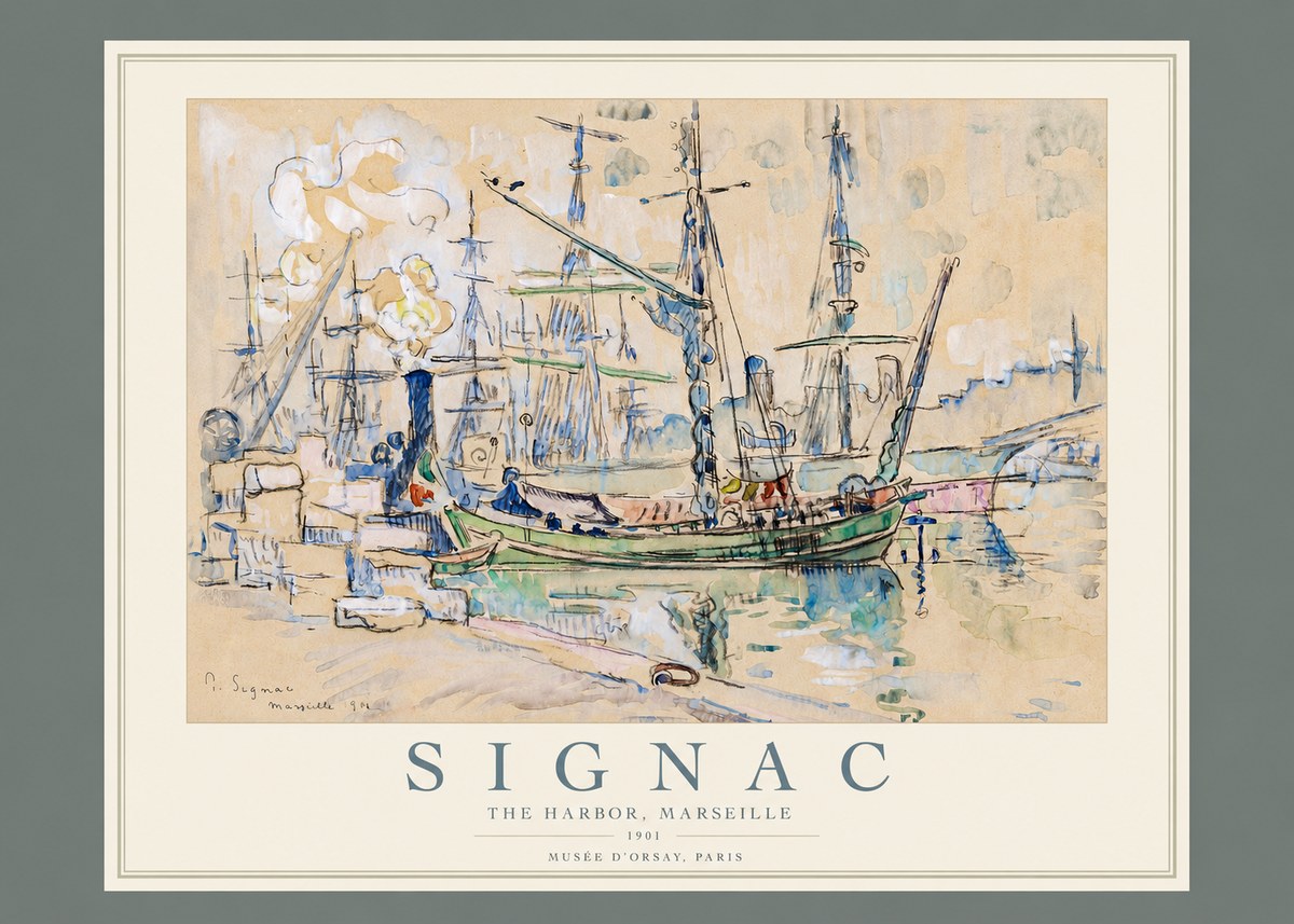 Signac The Harbor, Marseille No2 - Plakat