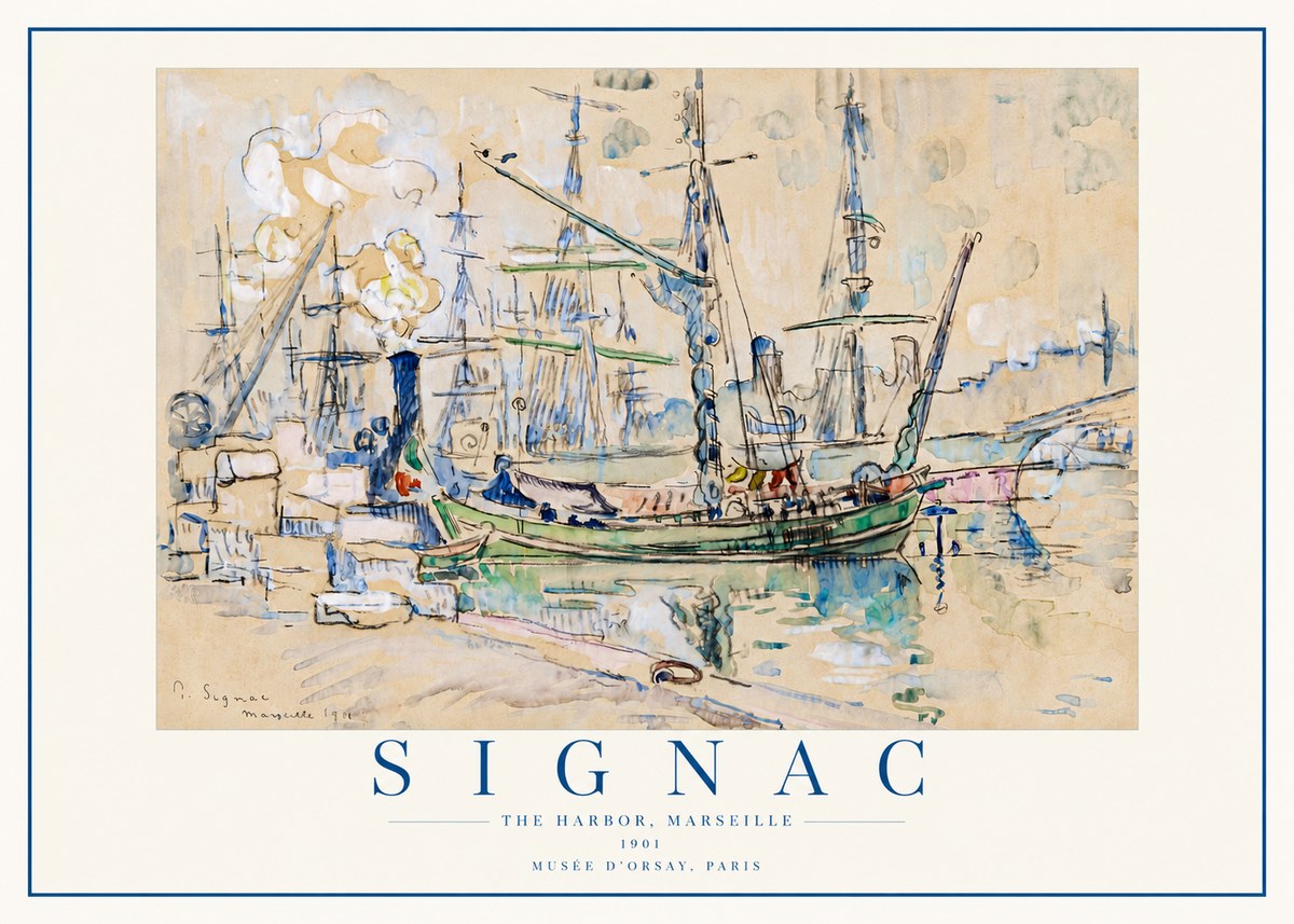 Signac The Harbor, Marseille No4 - Plakat