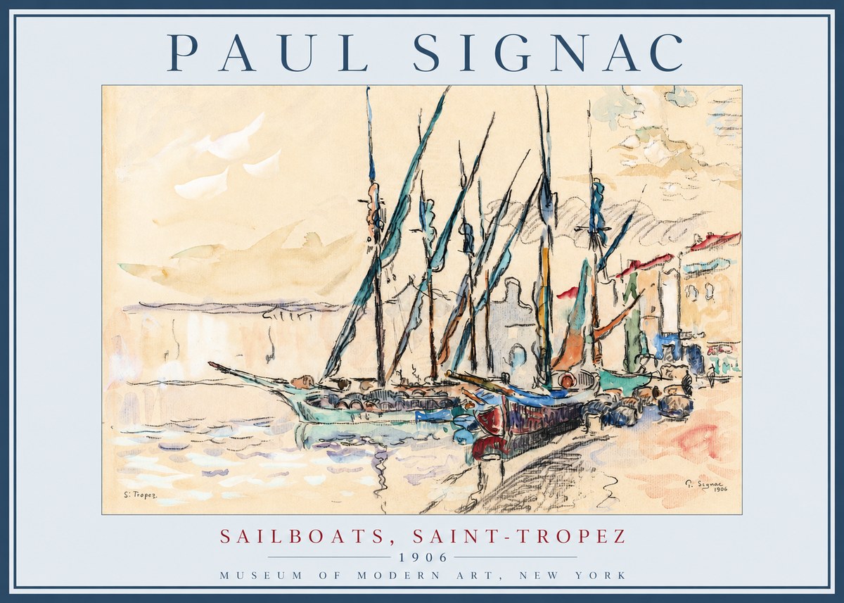 Signac Sailboats, Saint-tropez No2 - Plakat