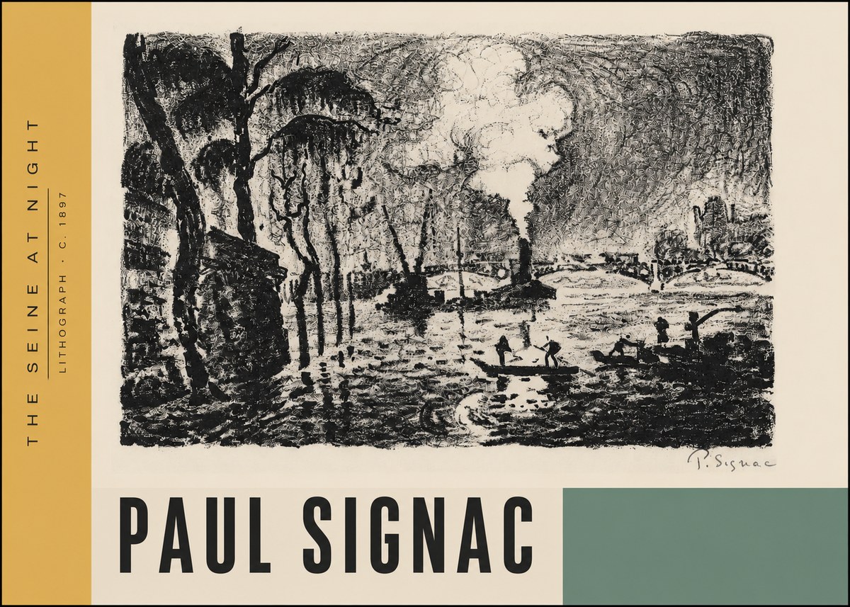 Signac The Seine at Night No4 - Plakat