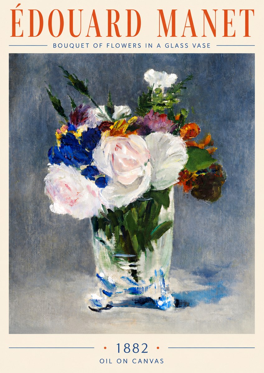 Édouard Manet Bouquet of Flowers in a Glass Vase No6 - Plakat