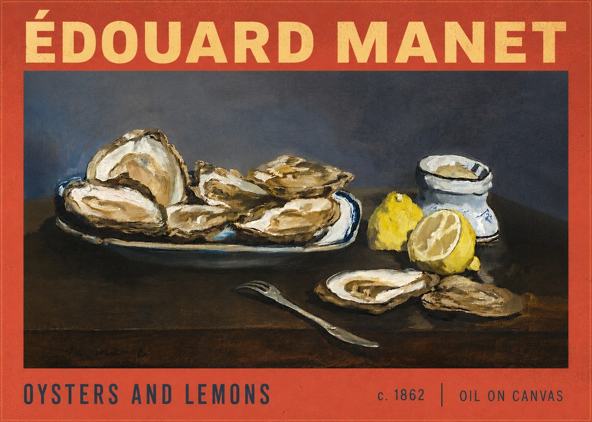 Édouard Manet Oysters and Lemons No6 - Plakat