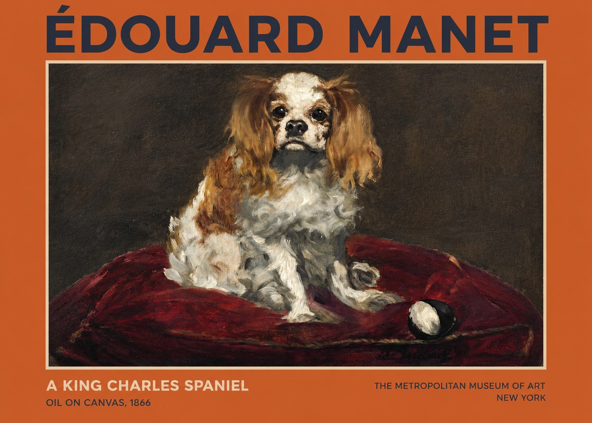 Édouard Manet A King Charles Spaniel No2 - Plakat