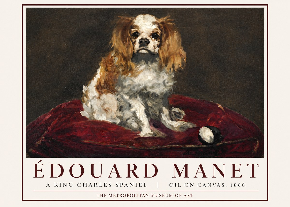 Édouard Manet A King Charles Spaniel No3 - Plakat