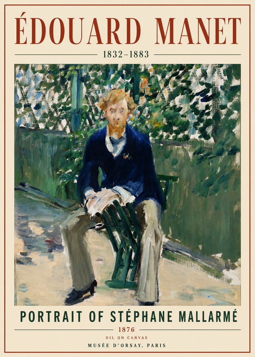 Édouard Manet Portrait of Stéphane Mallarmé II No5 - Plakat