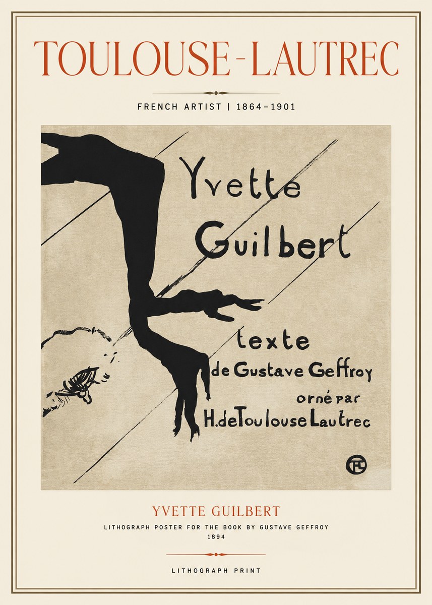 Toulouse-Lautrec Yvette Guilbert No1 - Plakat