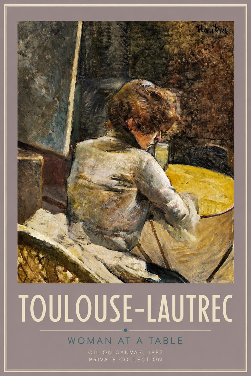 Toulouse-Lautrec Woman at a Table No2 - Plakat