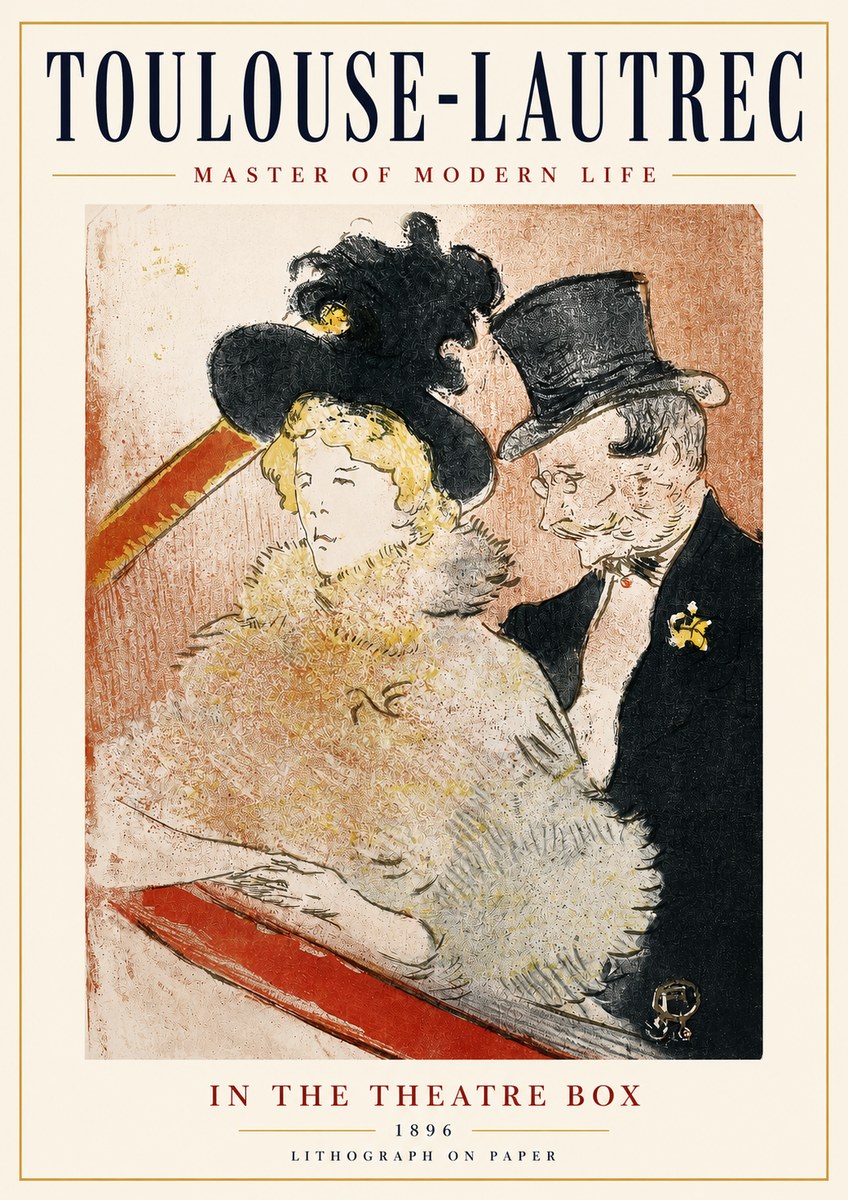 Toulouse-Lautrec In the Theatre Box No3 - Plakat