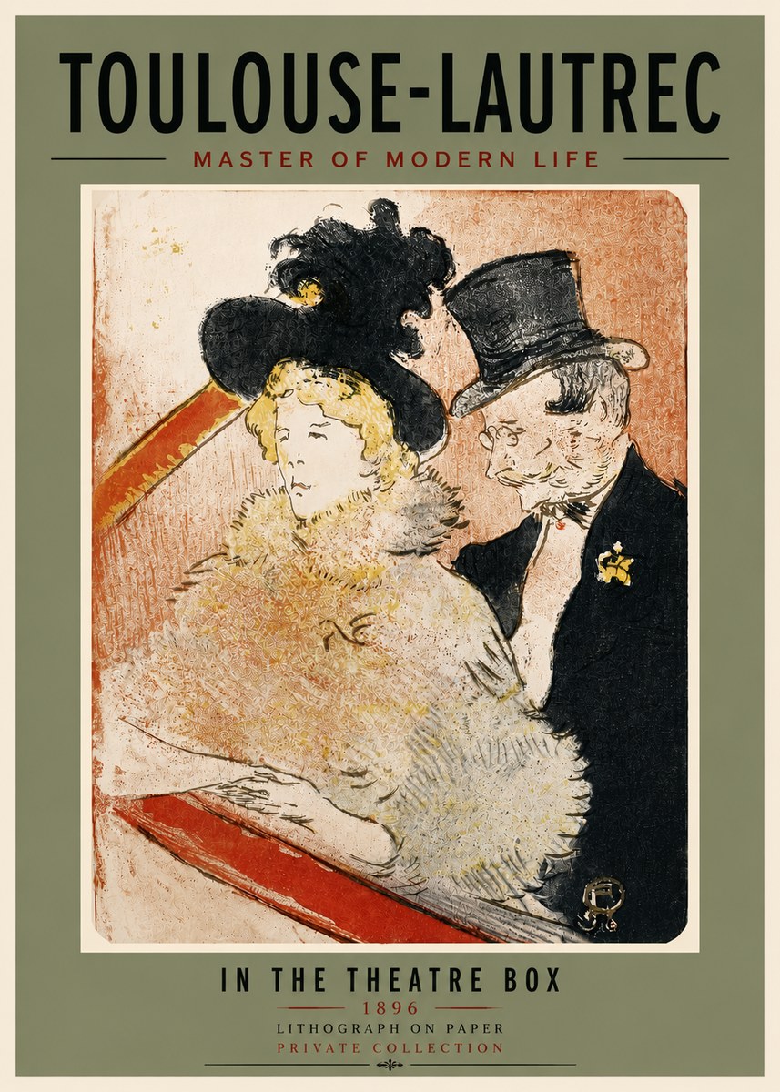 Toulouse-Lautrec In the Theatre Box No5 - Plakat