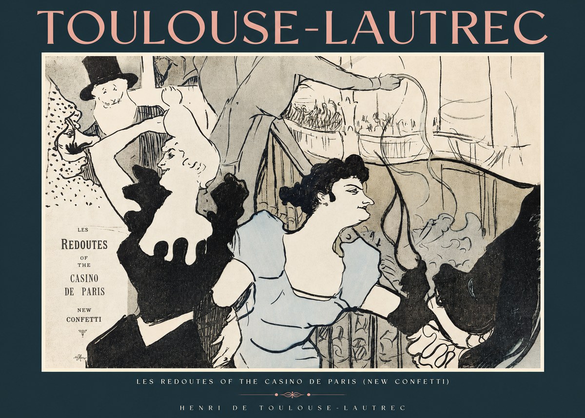 Toulouse-Lautrec Les Redoutes of the Casino De Paris (New Confetti) No2 - Plakat