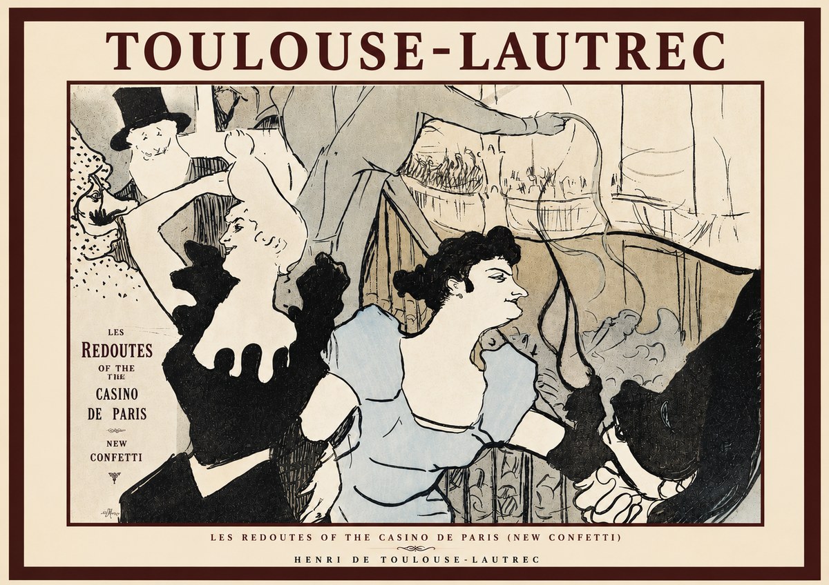 Toulouse-Lautrec Les Redoutes of the Casino De Paris (New Confetti) No3 - Plakat
