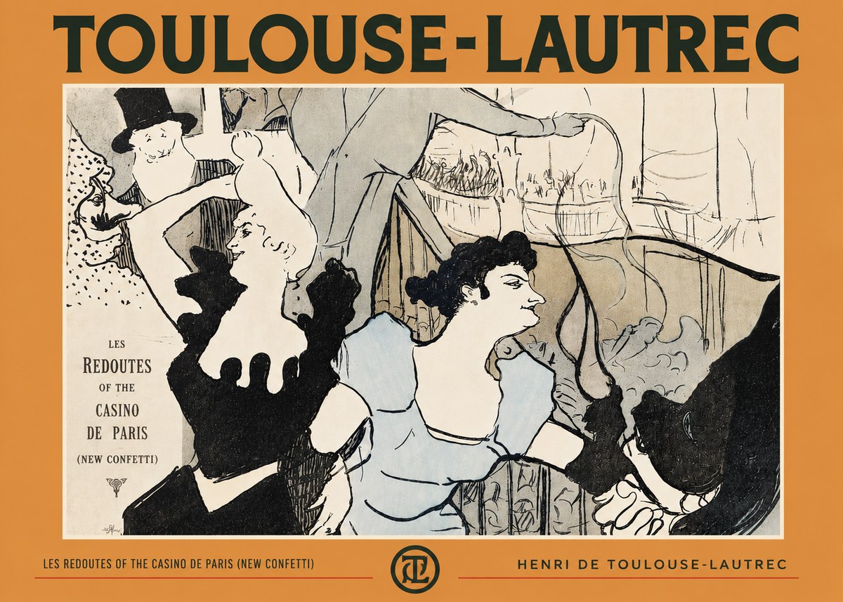 Toulouse-Lautrec Les Redoutes of the Casino De Paris (New Confetti) No4 - Plakat