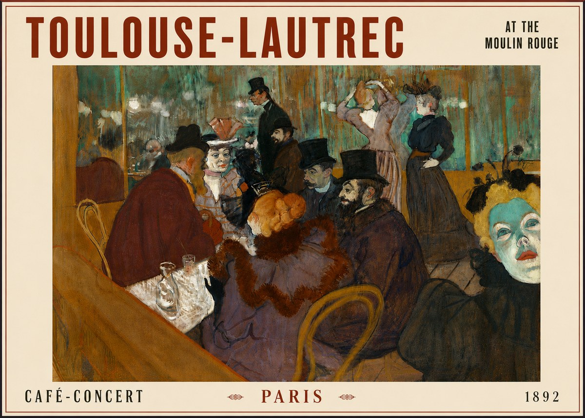 Toulouse-Lautrec At the Moulin Rouge No6 - Plakat