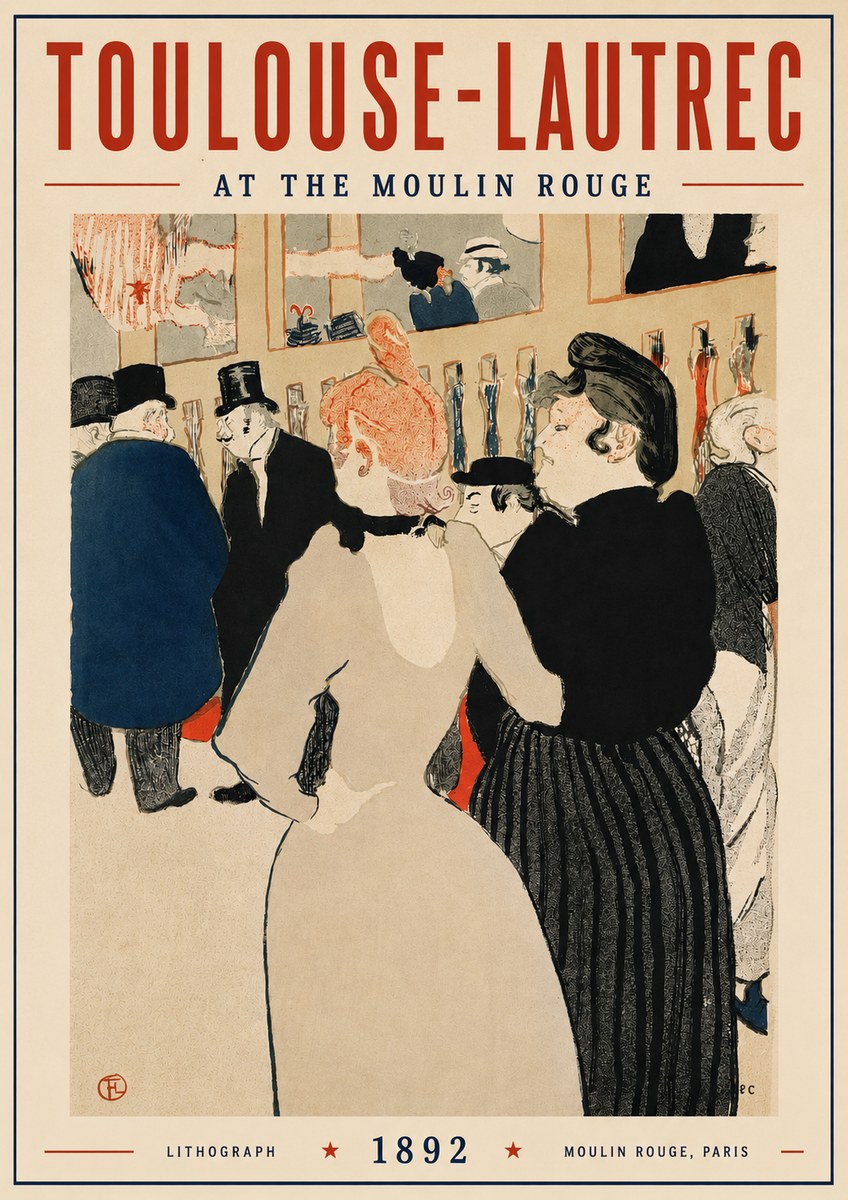 Toulouse-Lautrec At the Moulin Rouge VII No3 - Plakat