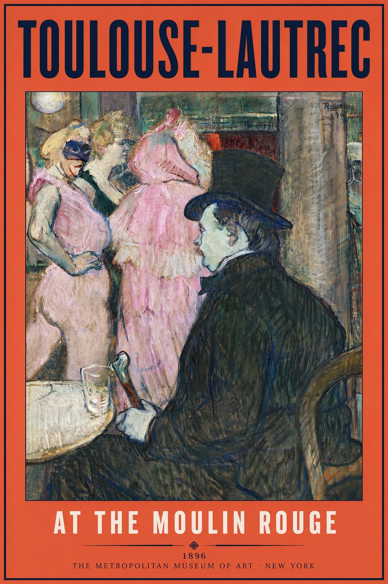 Toulouse-Lautrec At the Moulin Rouge VIII No4 - Plakat