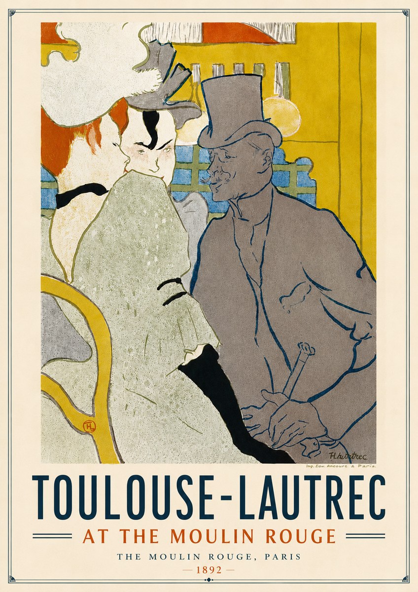 Toulouse-Lautrec At the Moulin Rouge IX No4 - Plakat
