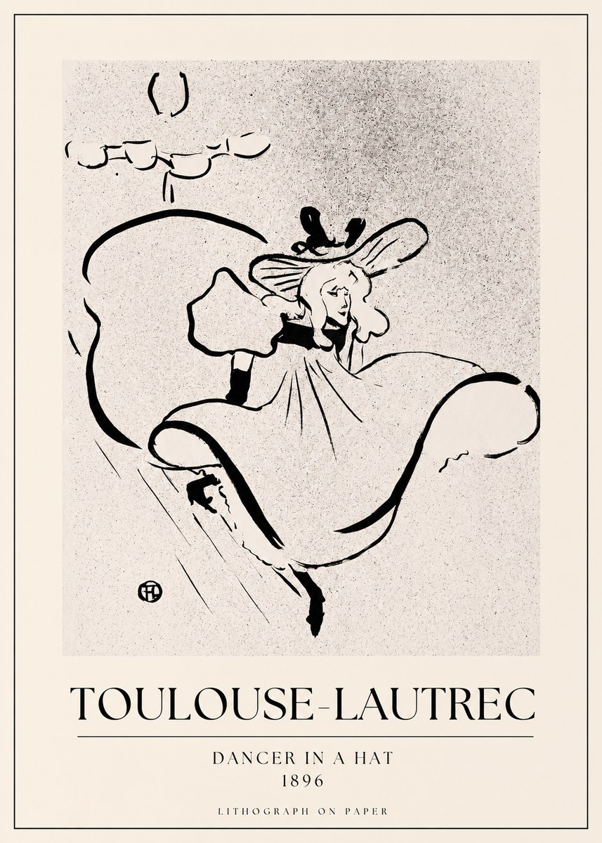 Toulouse-Lautrec Dancer in a Hat No1 - Plakat