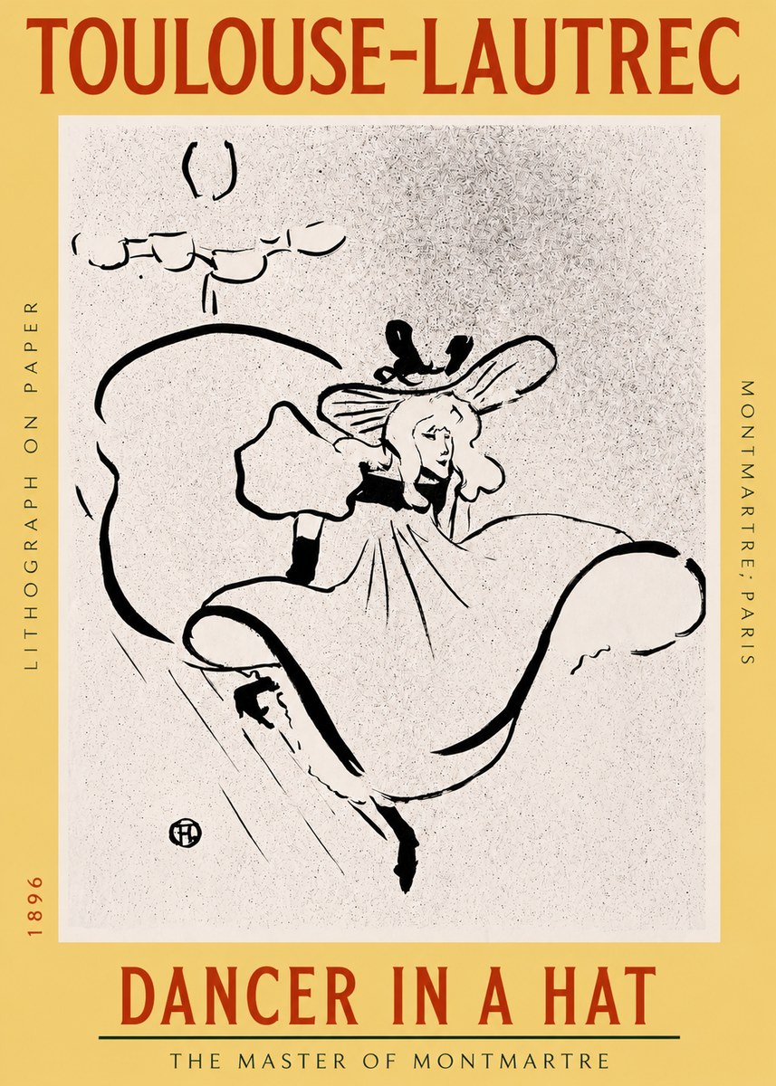 Toulouse-Lautrec Dancer in a Hat No2 - Plakat