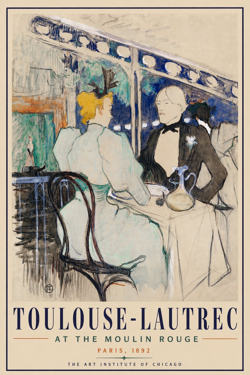 Toulouse-Lautrec At the Moulin Rouge No4 - Plakat