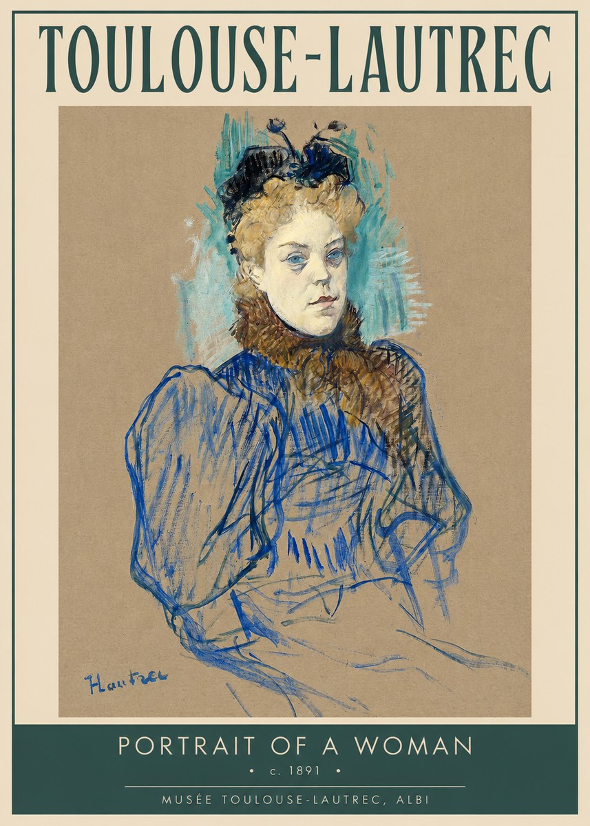 Toulouse-Lautrec Portrait of a Woman II No2 - Plakat