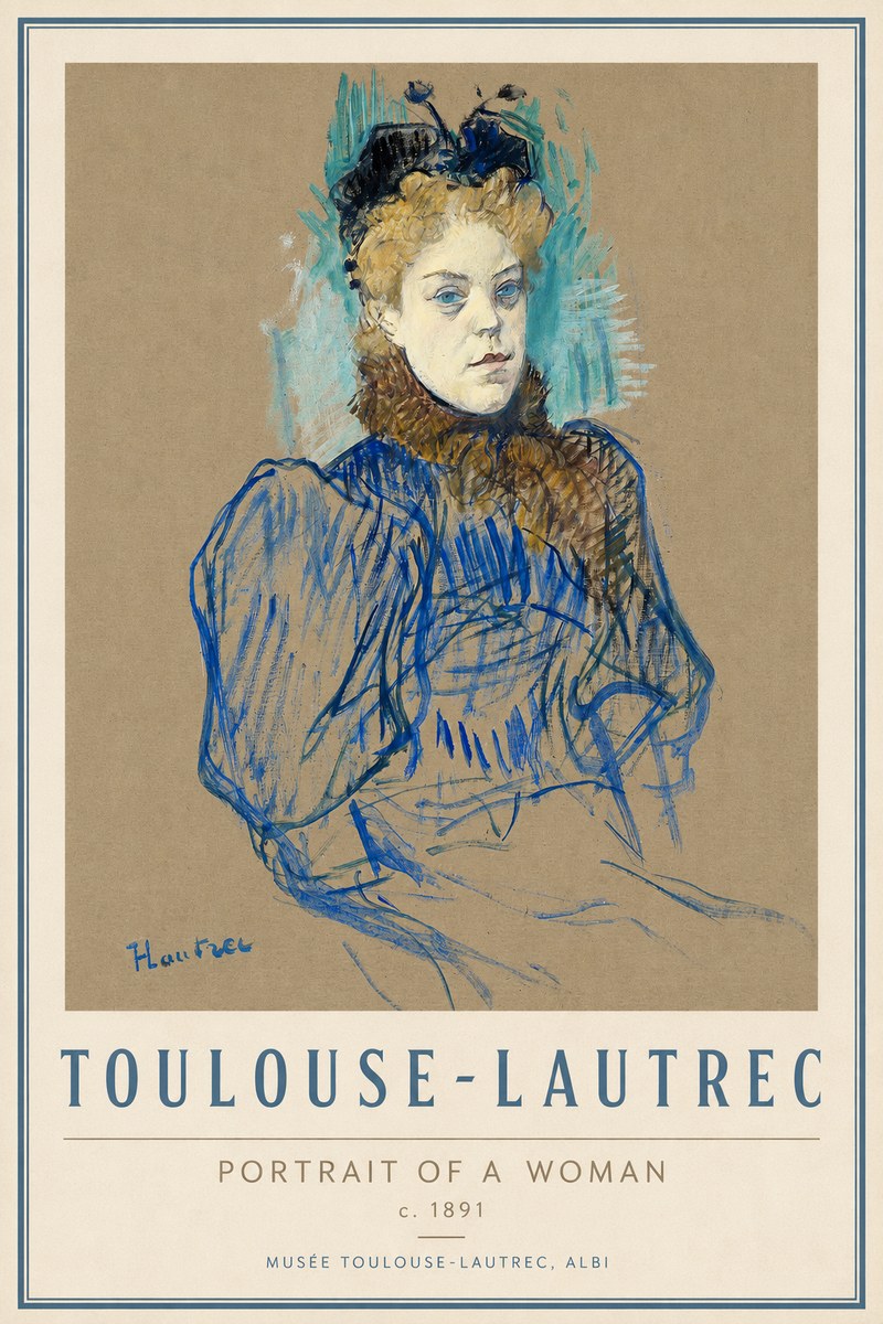 Toulouse-Lautrec Portrait of a Woman II No3 - Plakat