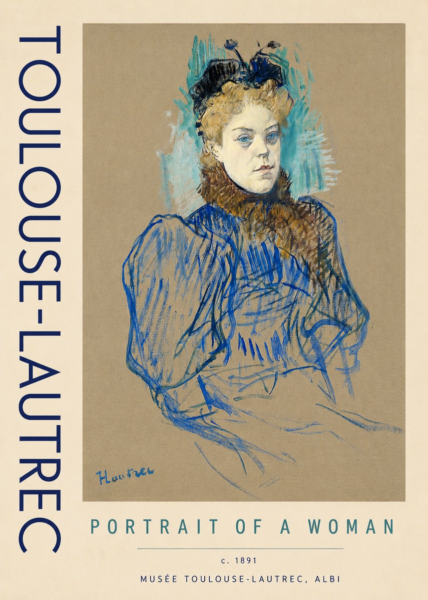 Toulouse-Lautrec Portrait of a Woman No4 - Plakat