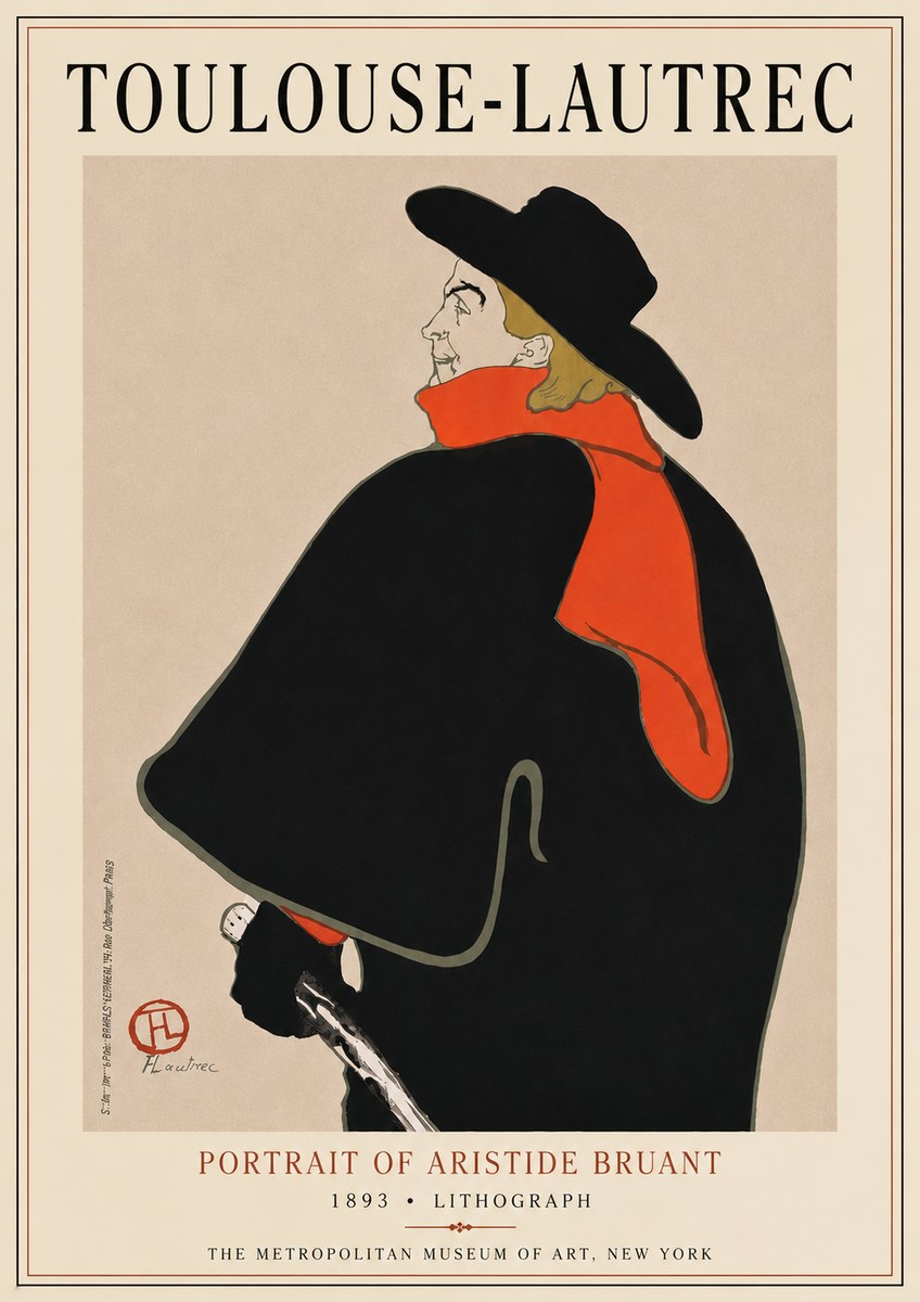 Toulouse-Lautrec Portrait of Aristide Bruant No6 - Plakat