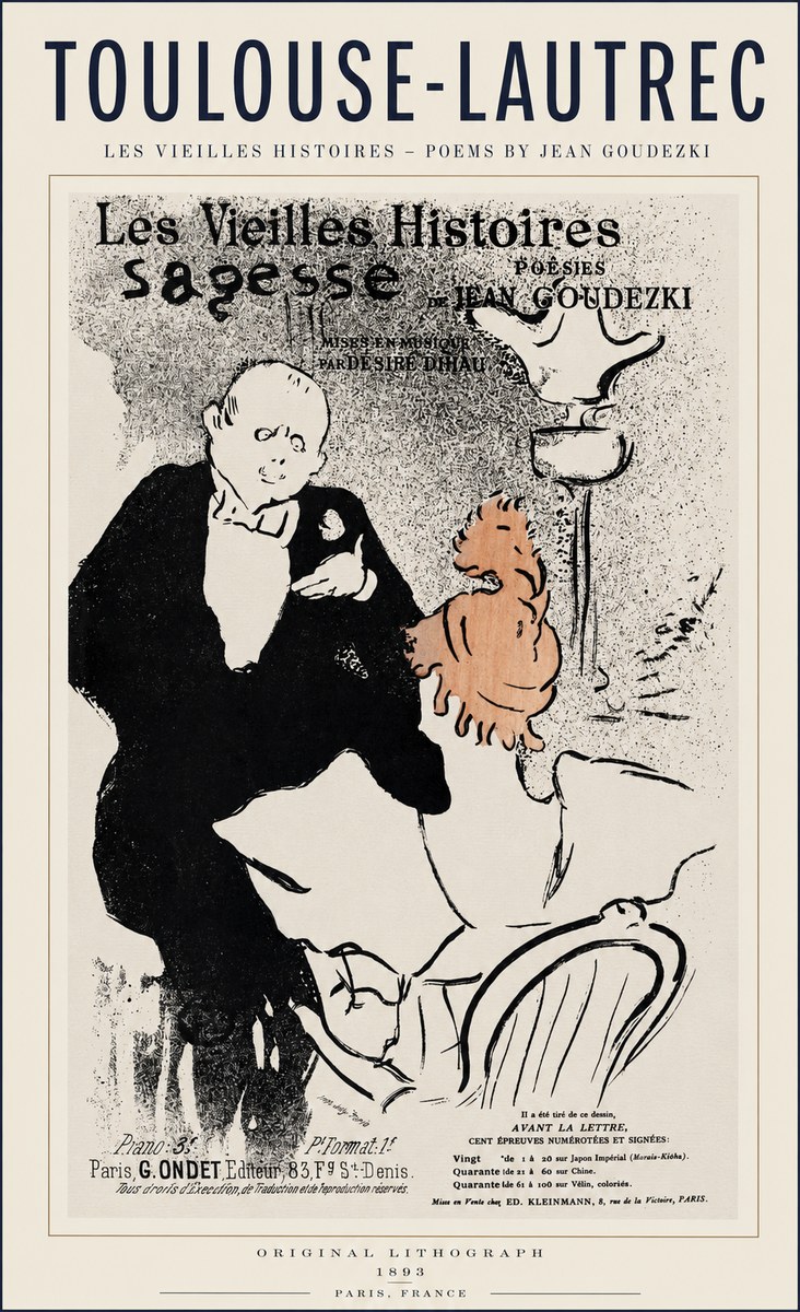 Toulouse-Lautrec Les Vieilles Histoires - Poésies Sagesse Jean Goudezki No1 - Plakat