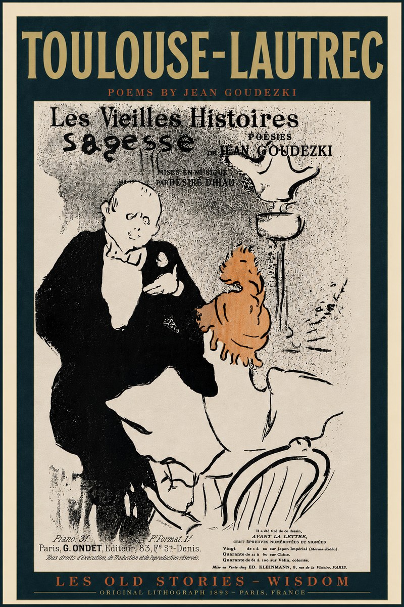 Toulouse-Lautrec Les Vieilles Histoires - Poésies Sagesse Jean Goudezki No6 - Plakat