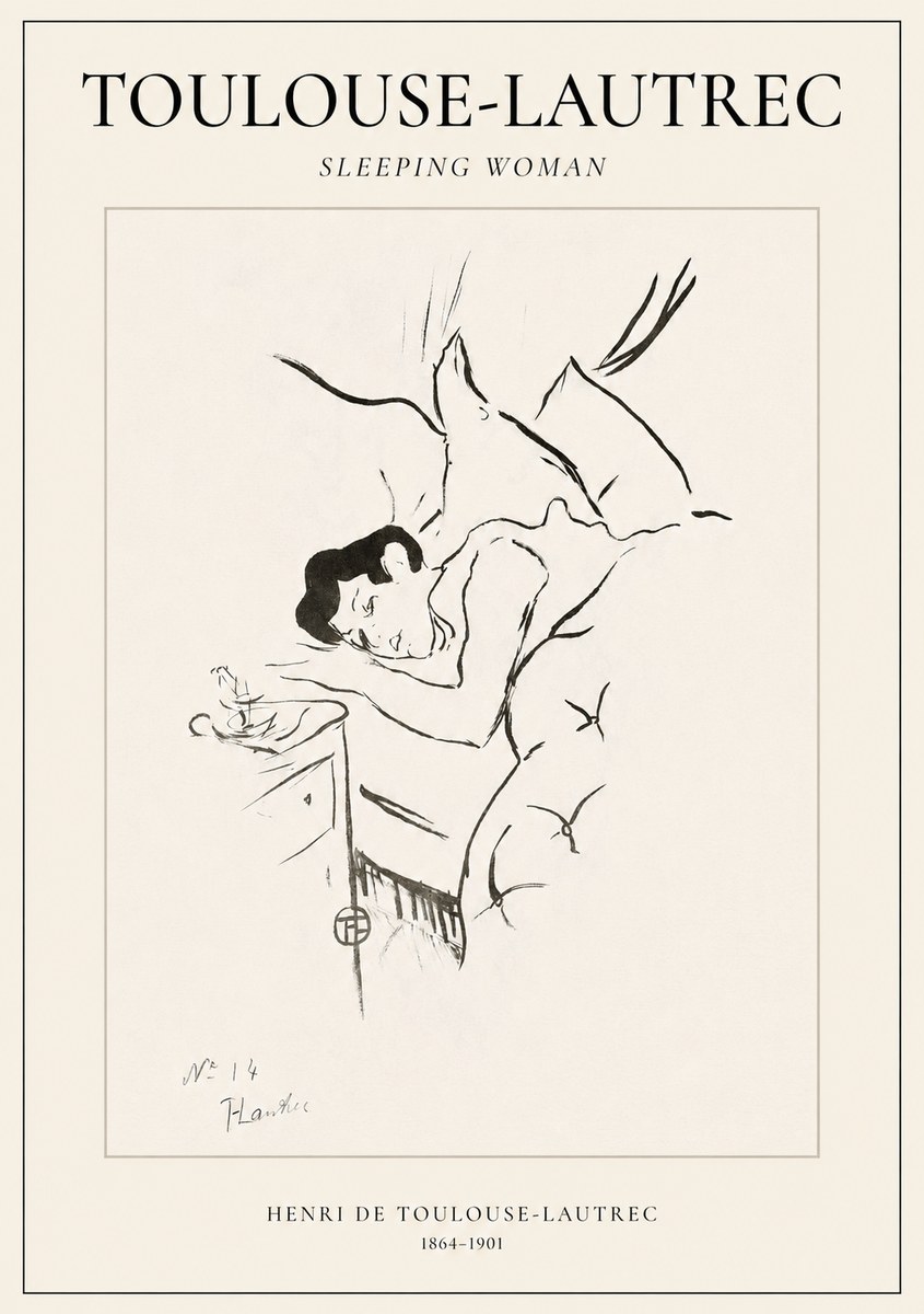 Toulouse-Lautrec Sleeping Woman No1 - Plakat