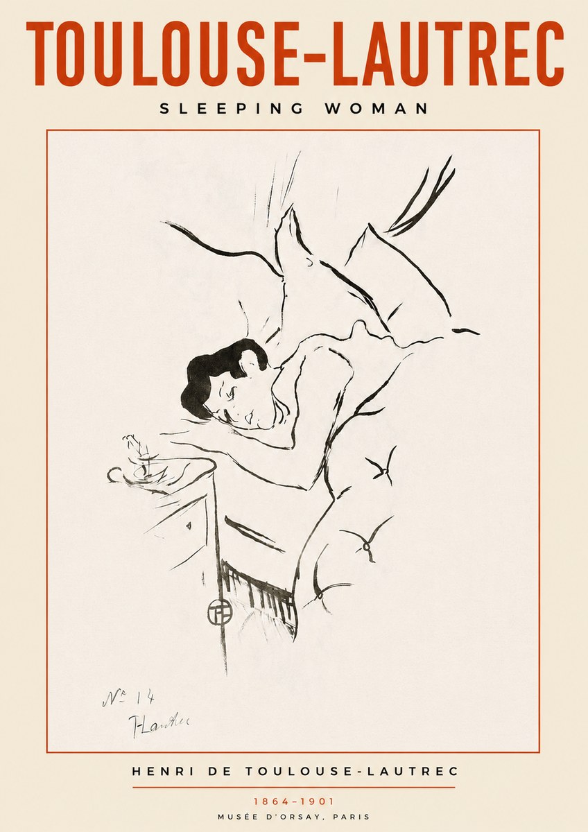 Toulouse-Lautrec Sleeping Woman No3 - Plakat