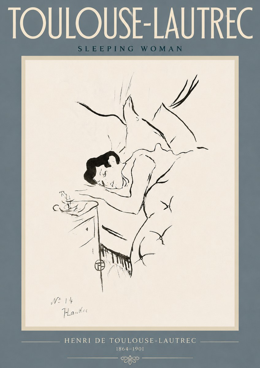 Toulouse-Lautrec Sleeping Woman No4 - Plakat