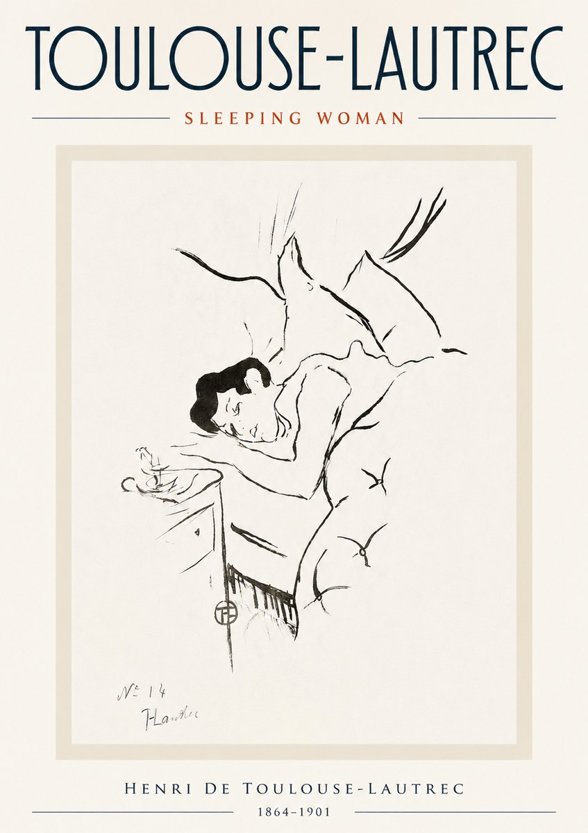 Toulouse-Lautrec Sleeping Woman No5 - Plakat