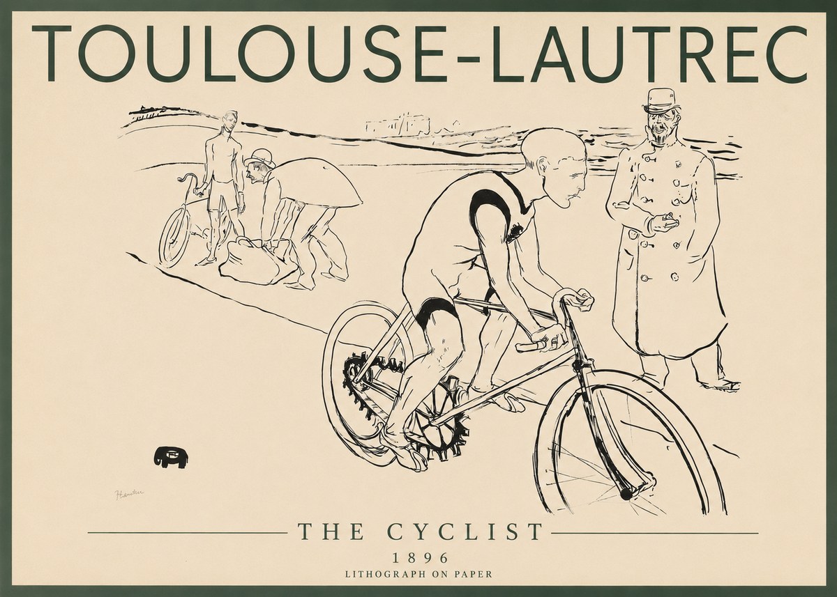 Toulouse-Lautrec The Cyclist No3 - Plakat