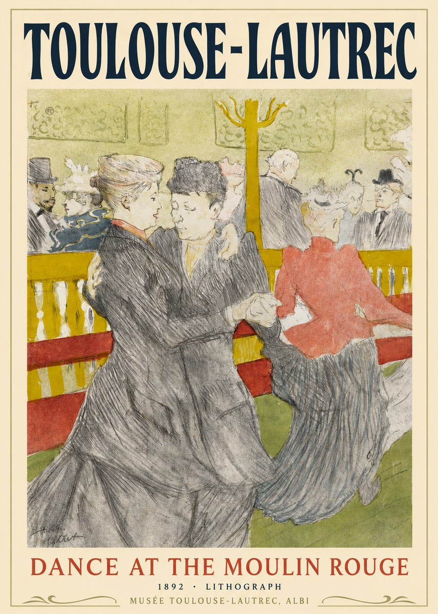 Toulouse-Lautrec Dance at the Moulin Rouge No2 - Plakat