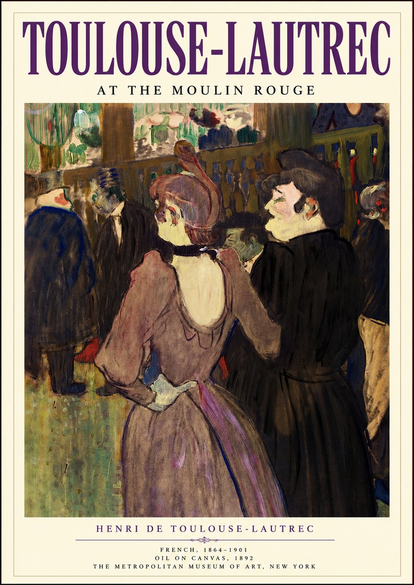 Toulouse-Lautrec At the Moulin Rouge XIV No3 - Plakat