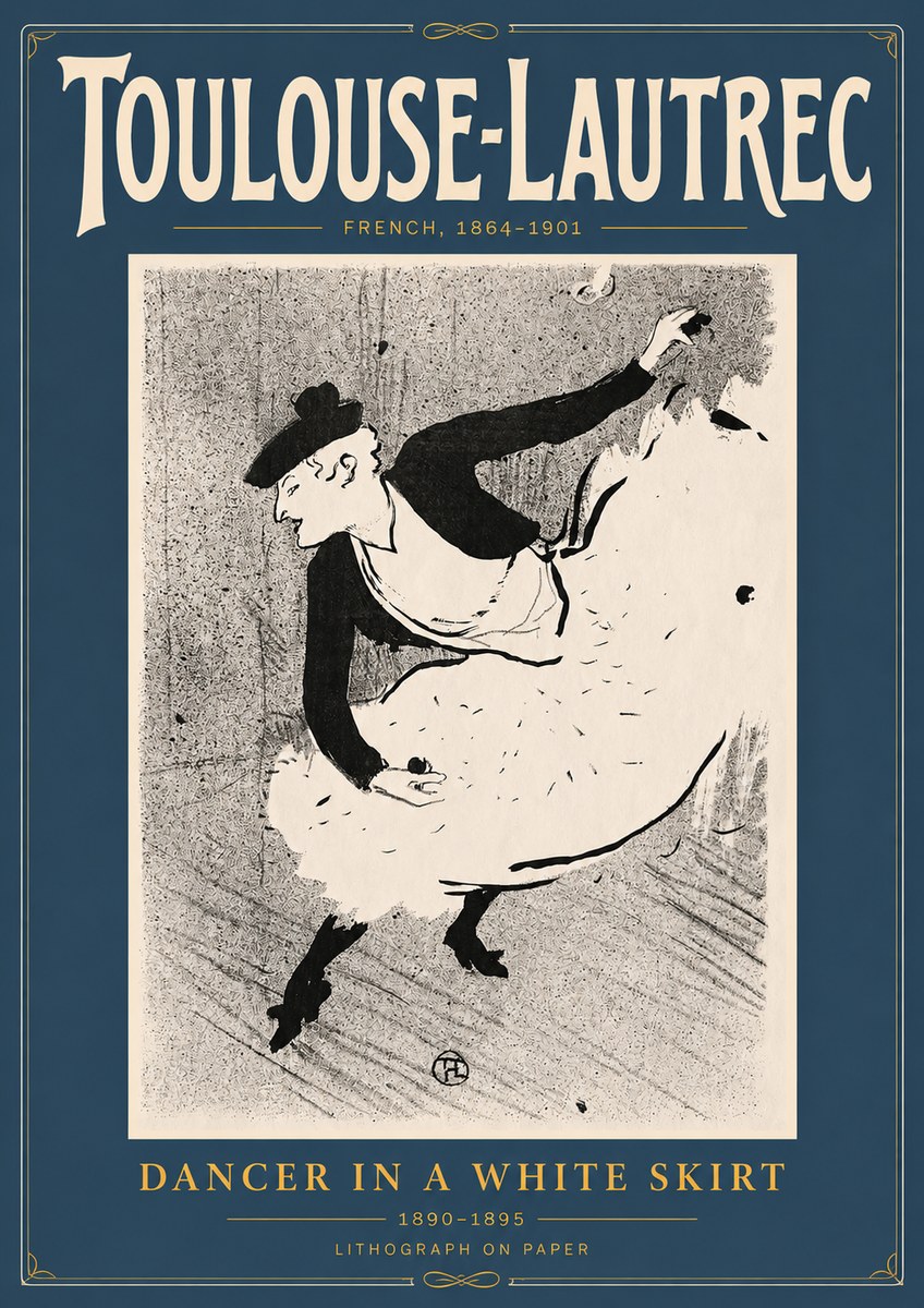 Toulouse-Lautrec Dancer in a White Skirt No4 - Plakat