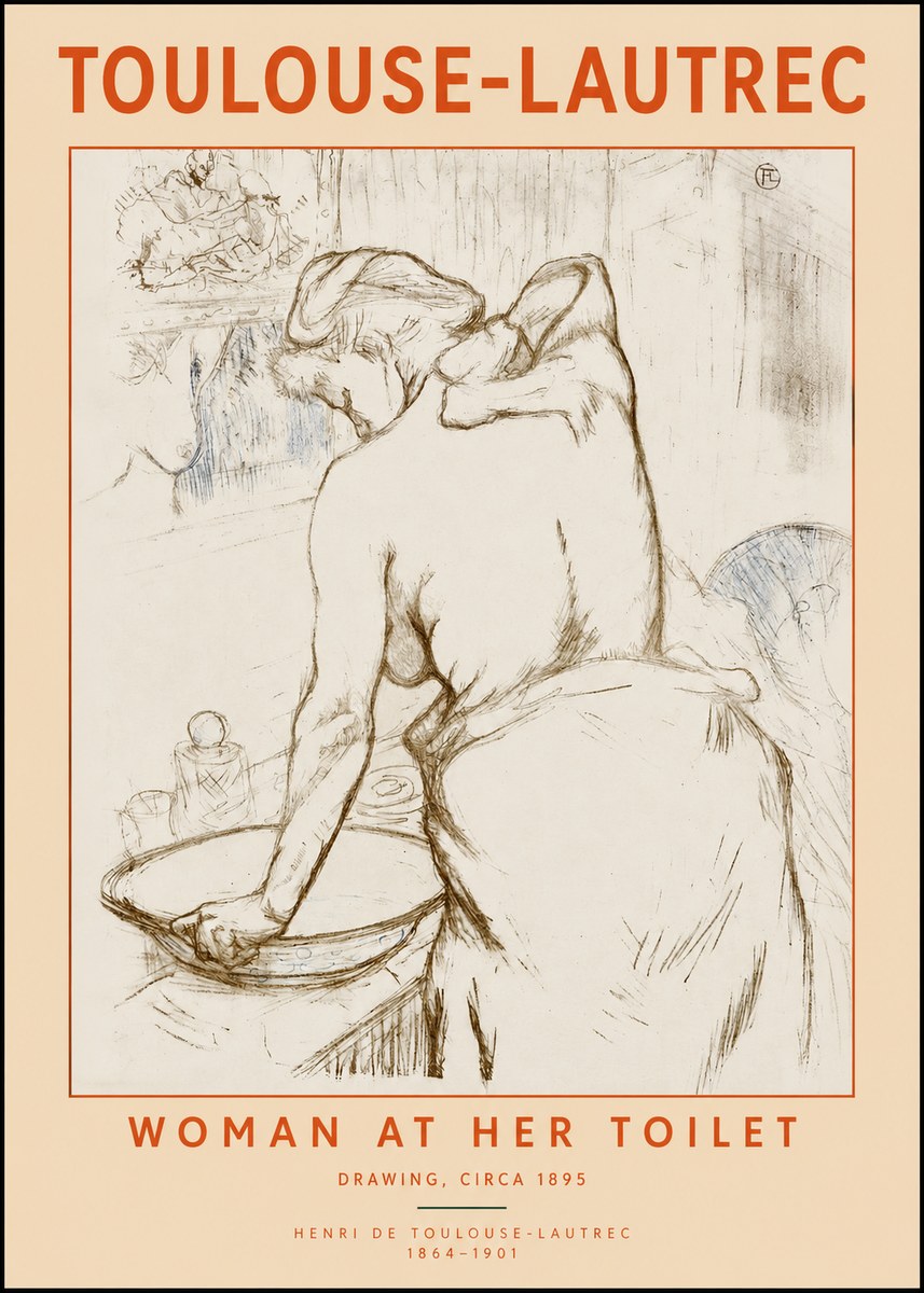 Toulouse-Lautrec Woman at Her Toilet No2 - Plakat