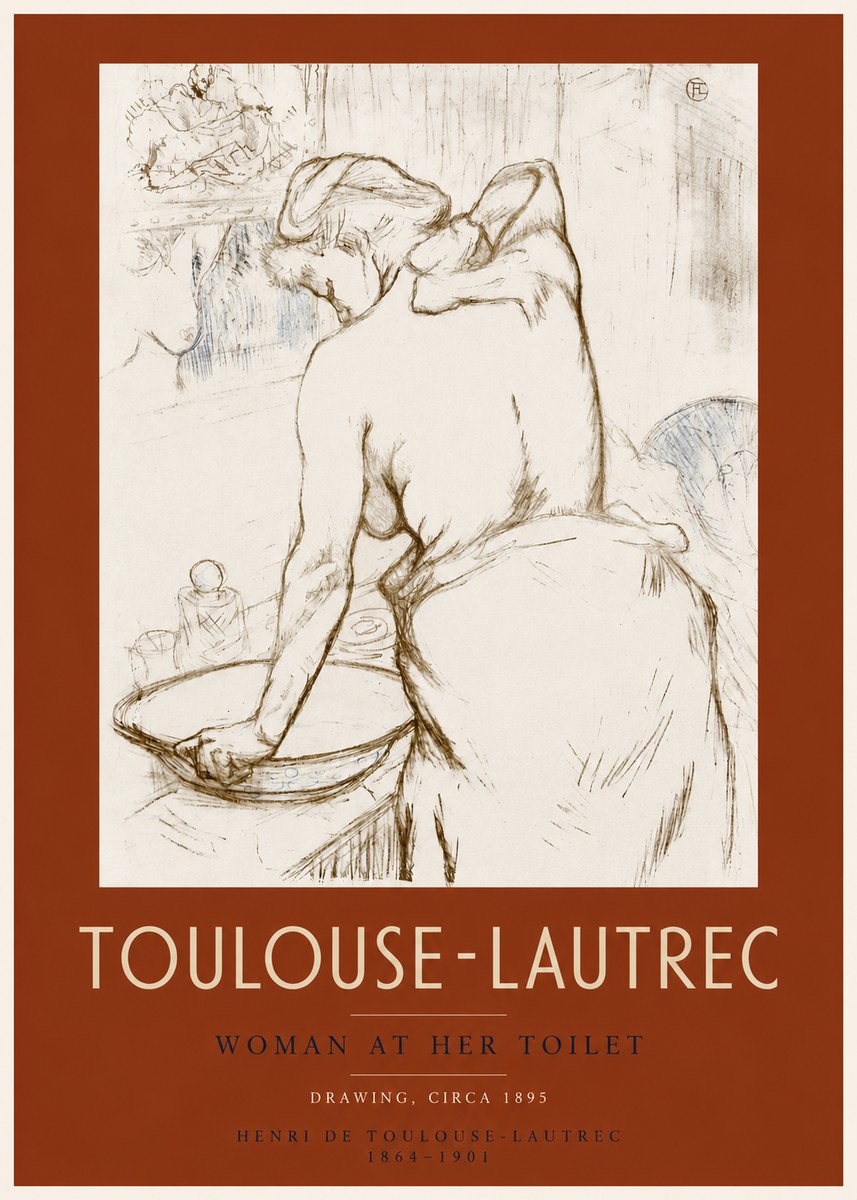 Toulouse-Lautrec Woman at Her Toilet No5 - Plakat