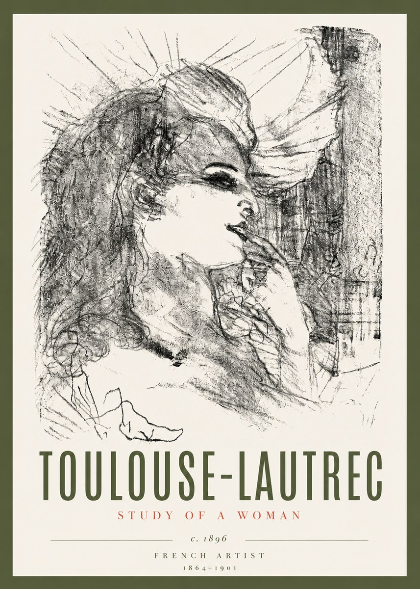 Toulouse-Lautrec Study of a Woman I No6 - Plakat