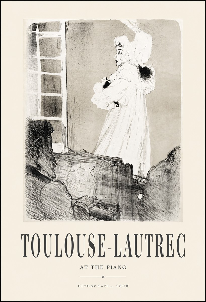 Toulouse-Lautrec At the Piano No1 - Plakat
