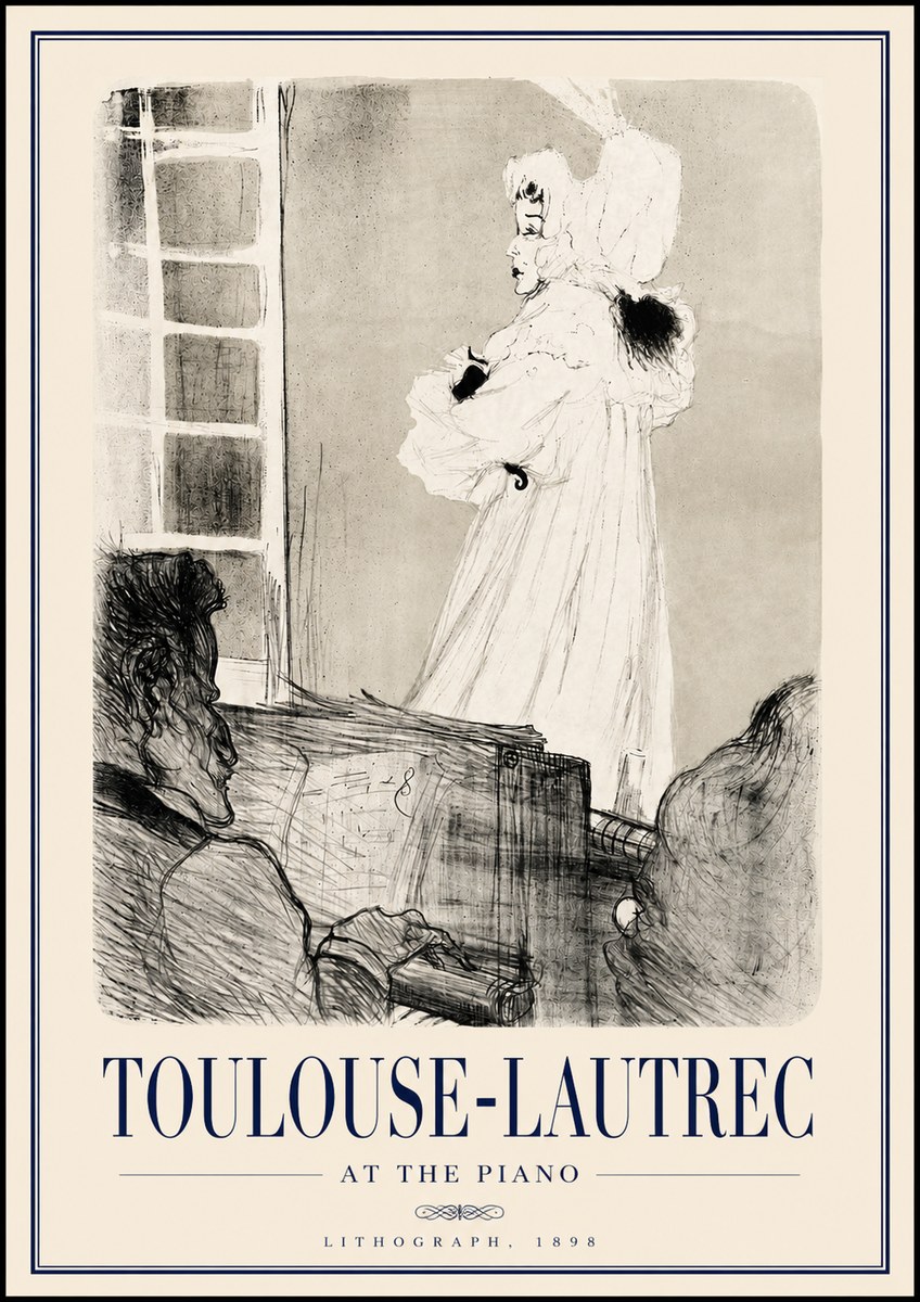 Toulouse-Lautrec At the Piano No3 - Plakat