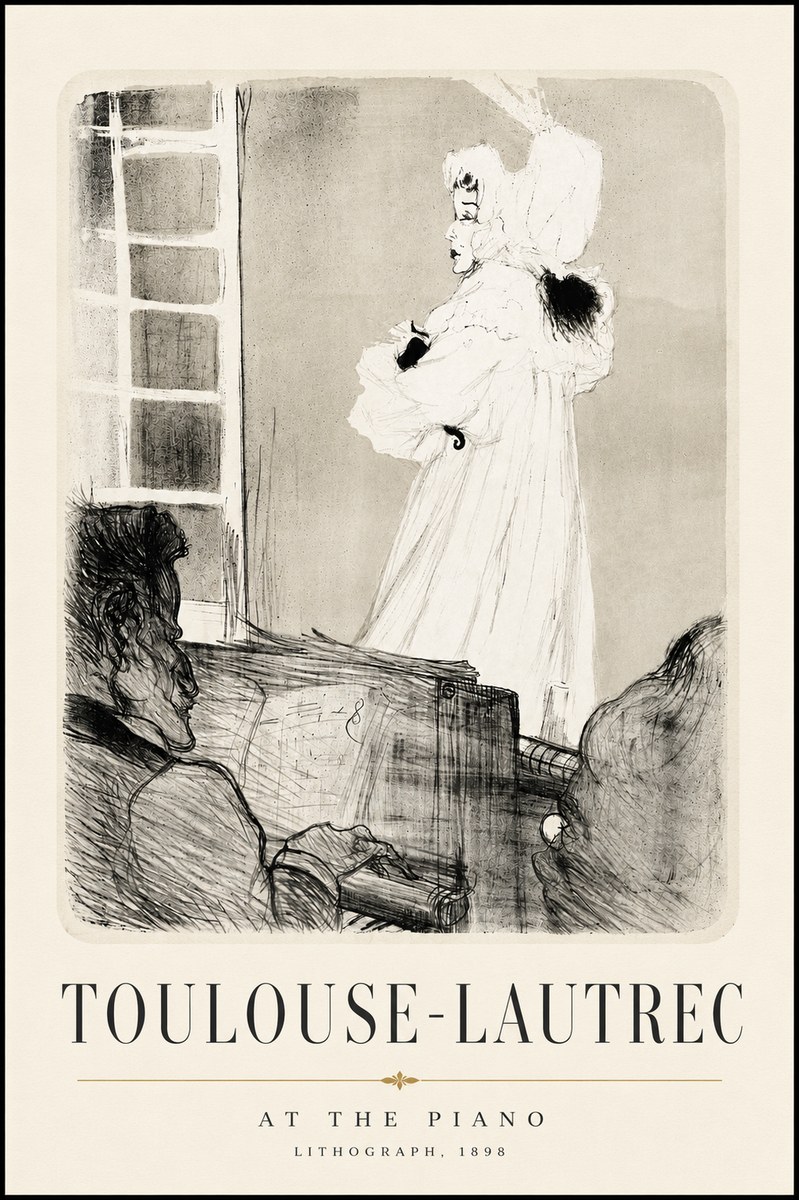 Toulouse-Lautrec At the Piano No6 - Plakat