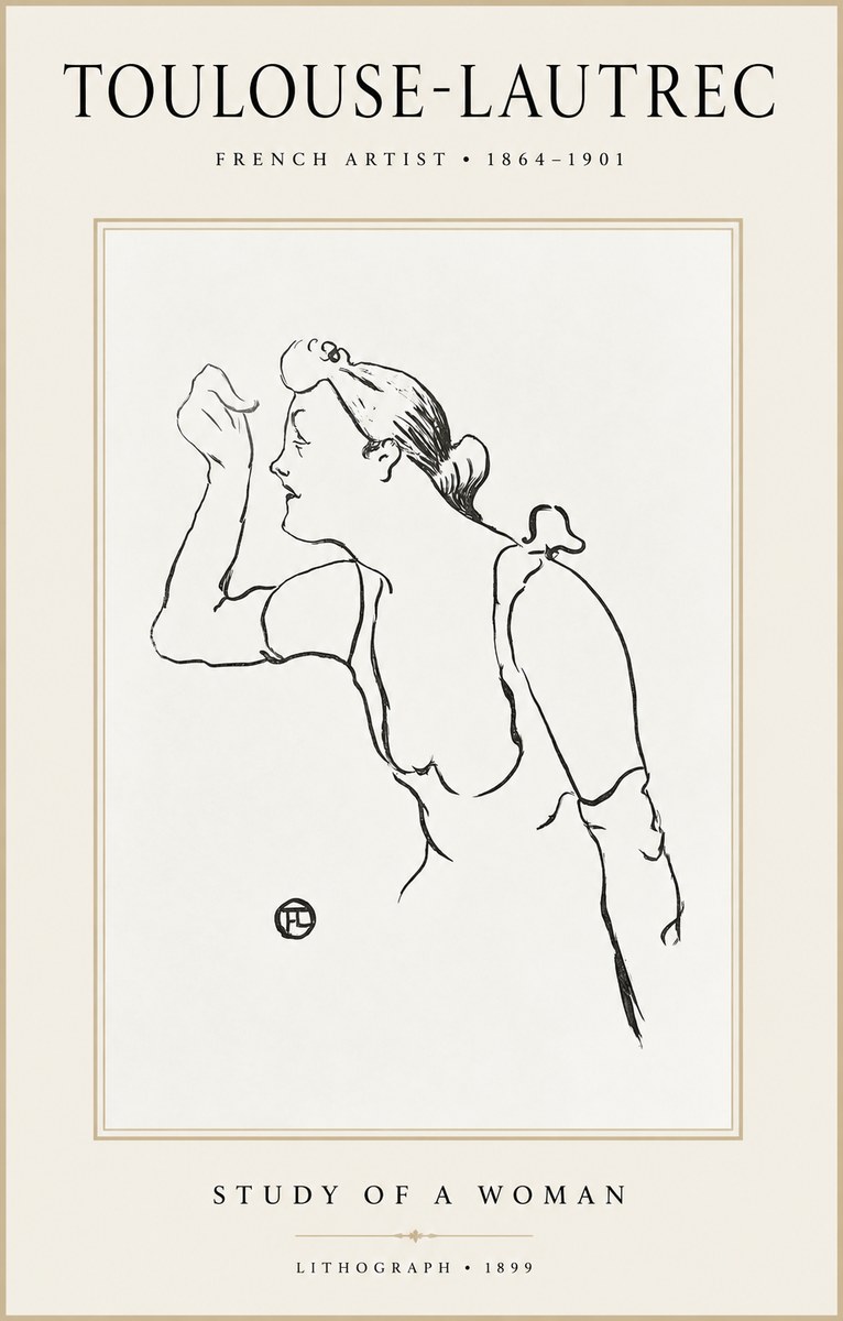 Toulouse-Lautrec Study of a Woman II No1 - Plakat