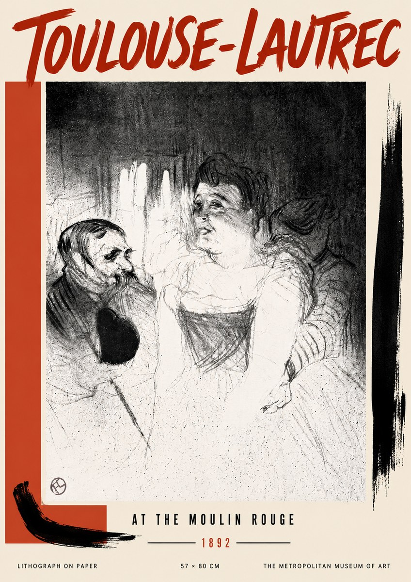 Toulouse-Lautrec At the Moulin Rouge XVII No6 - Plakat