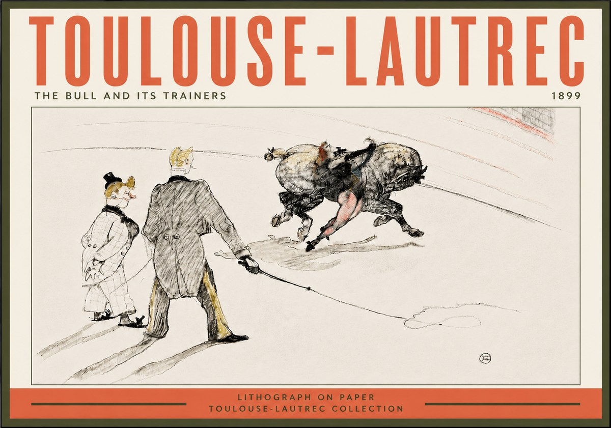 Toulouse-Lautrec The Bull and Its Trainers No5 - Plakat