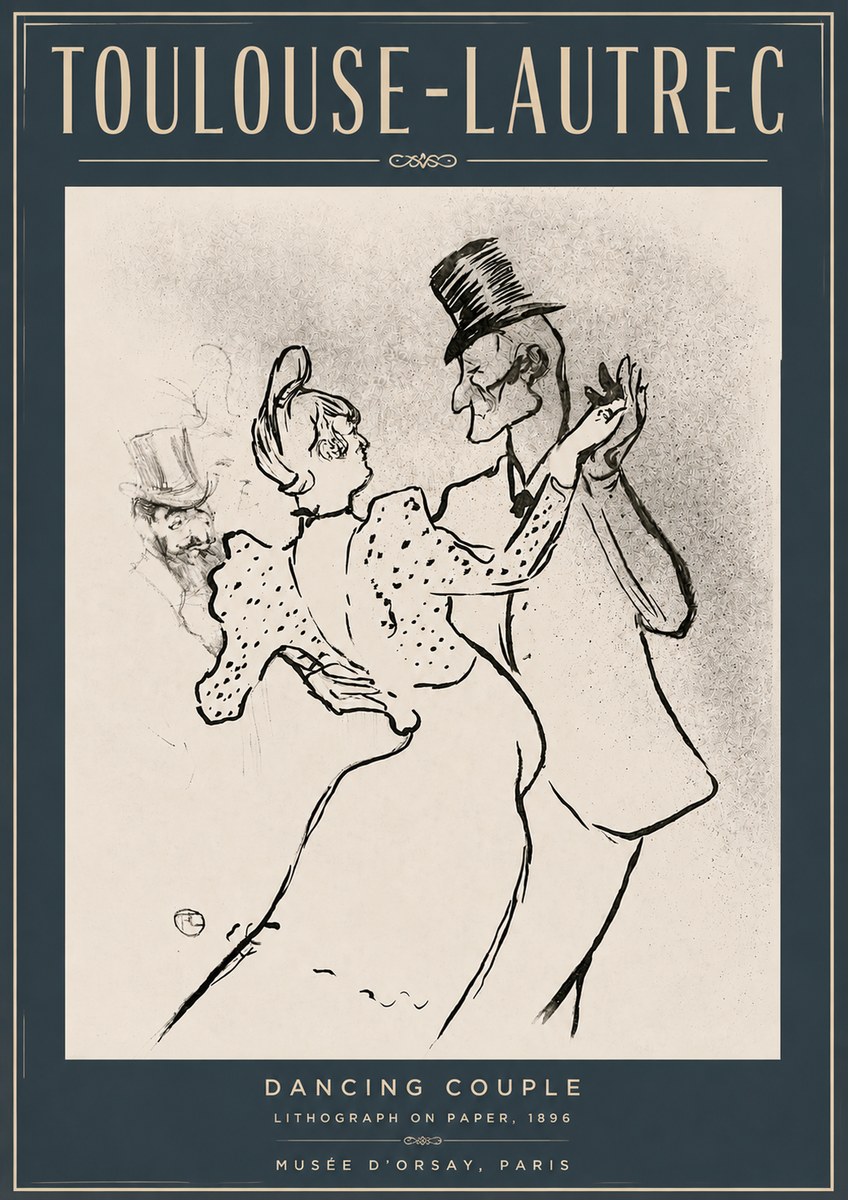 Toulouse-Lautrec Dancing Couple No4 - Plakat