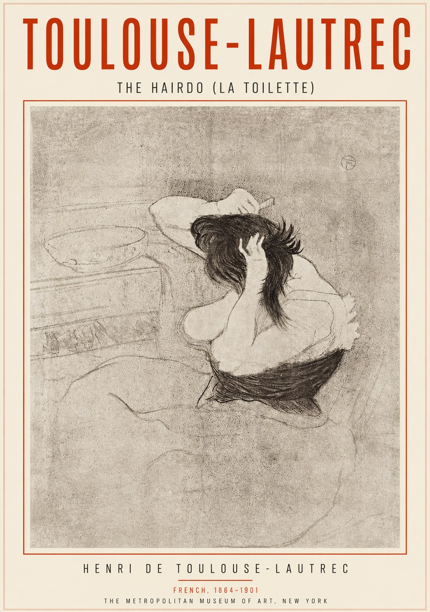 Toulouse-Lautrec The Hairdo (La Toilette) No3 - Plakat
