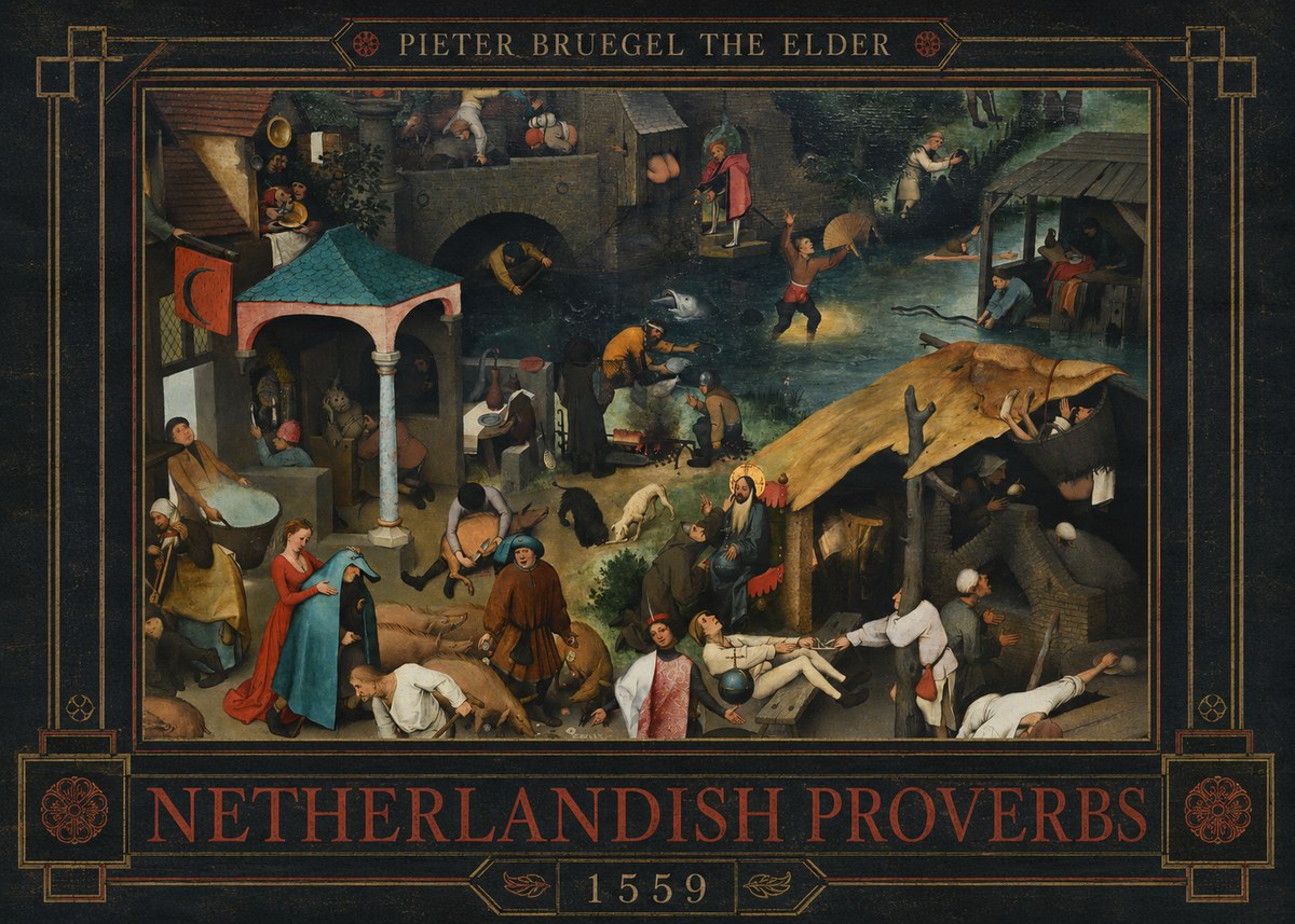 Pieter Bruegel Netherlandish Proverbs V No4 - Plakat
