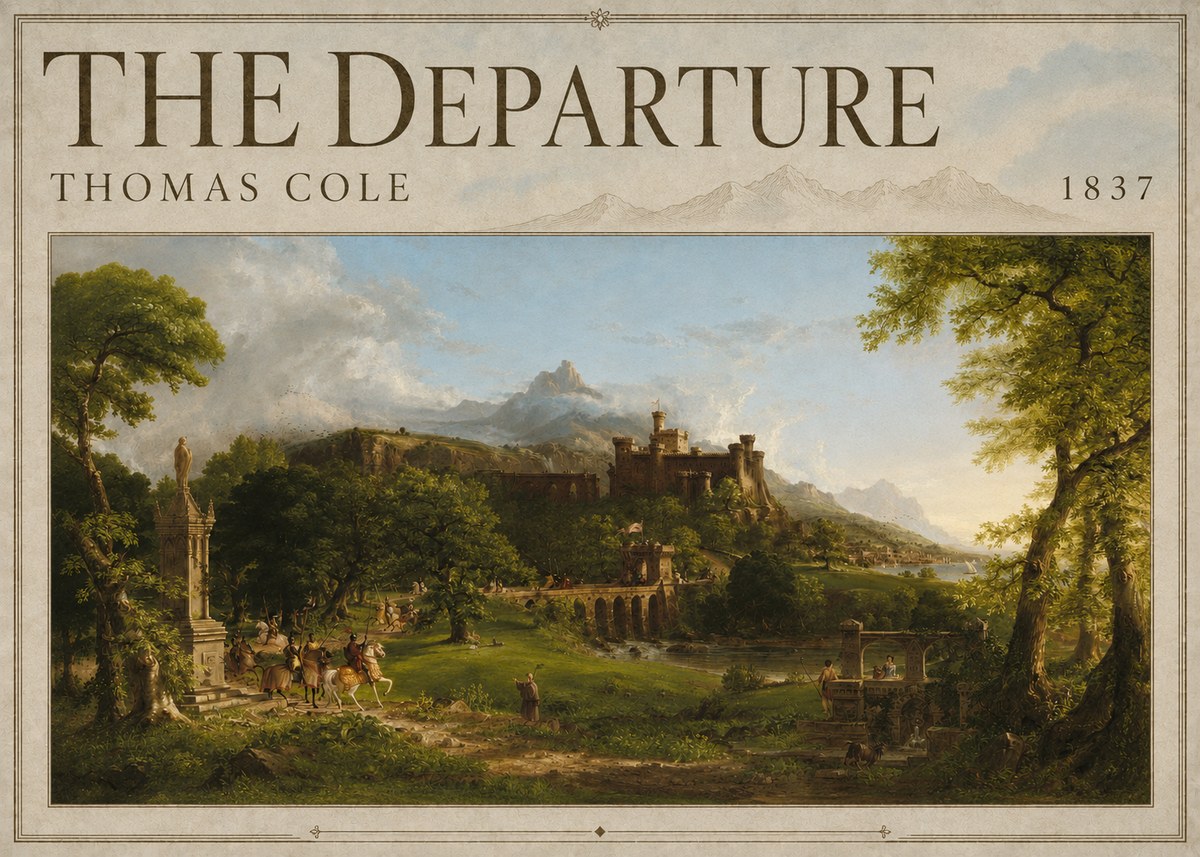 Thomas Cole The Departure II No3 - Plakat